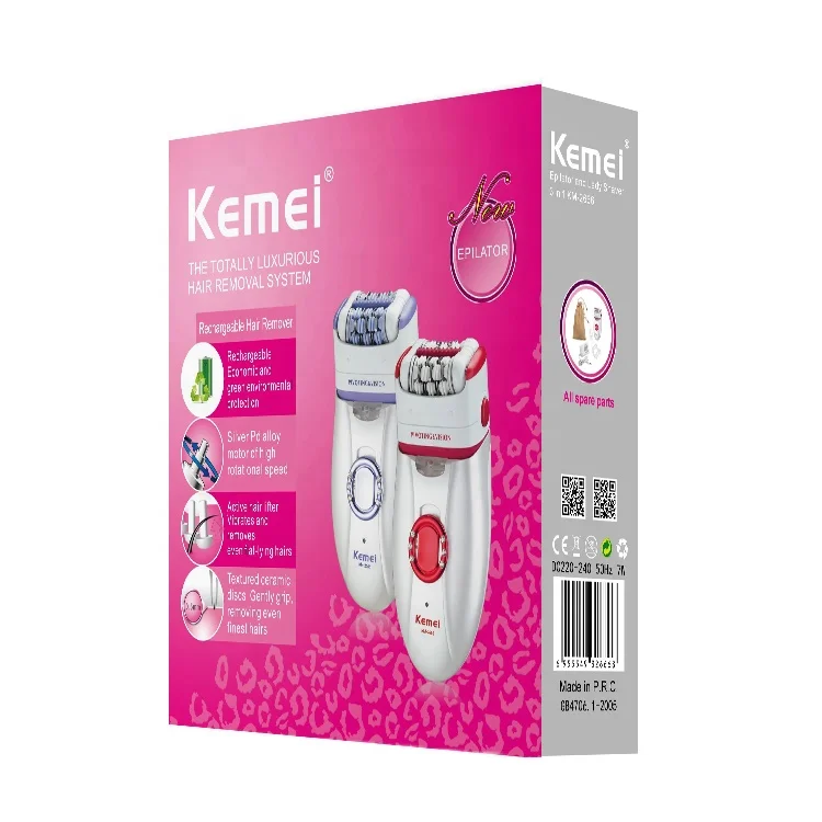 Kemei км 2666 светодиодный Эпилятор с двойной головкой электрическая бритва для удаления мозолей Массажер волос Женский комплект ухода за волосами