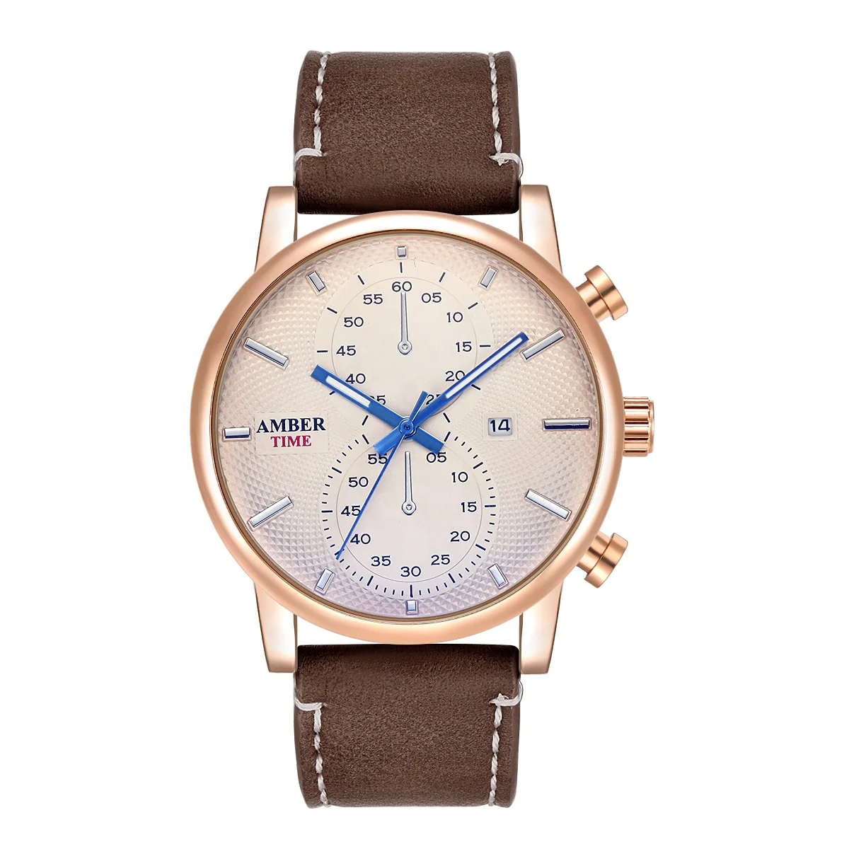 Men Sports Leather Waterproof Wristwatch Date Quartz Analog Quartz Wrist Watches