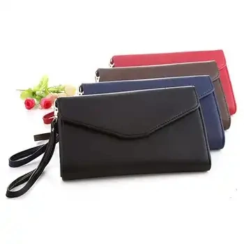 Custom-made fashion purse women ladies multi card pu faux leather zippered teen wallet ladies multicolor