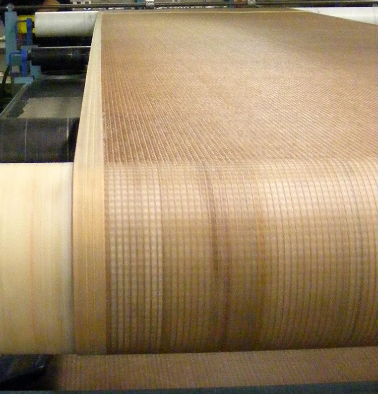 Customized PTFE Fiberglass Mesh Cloth Belt Black Color Belt With Bull Nose Joint/Flap With Guider Conveyor Belt