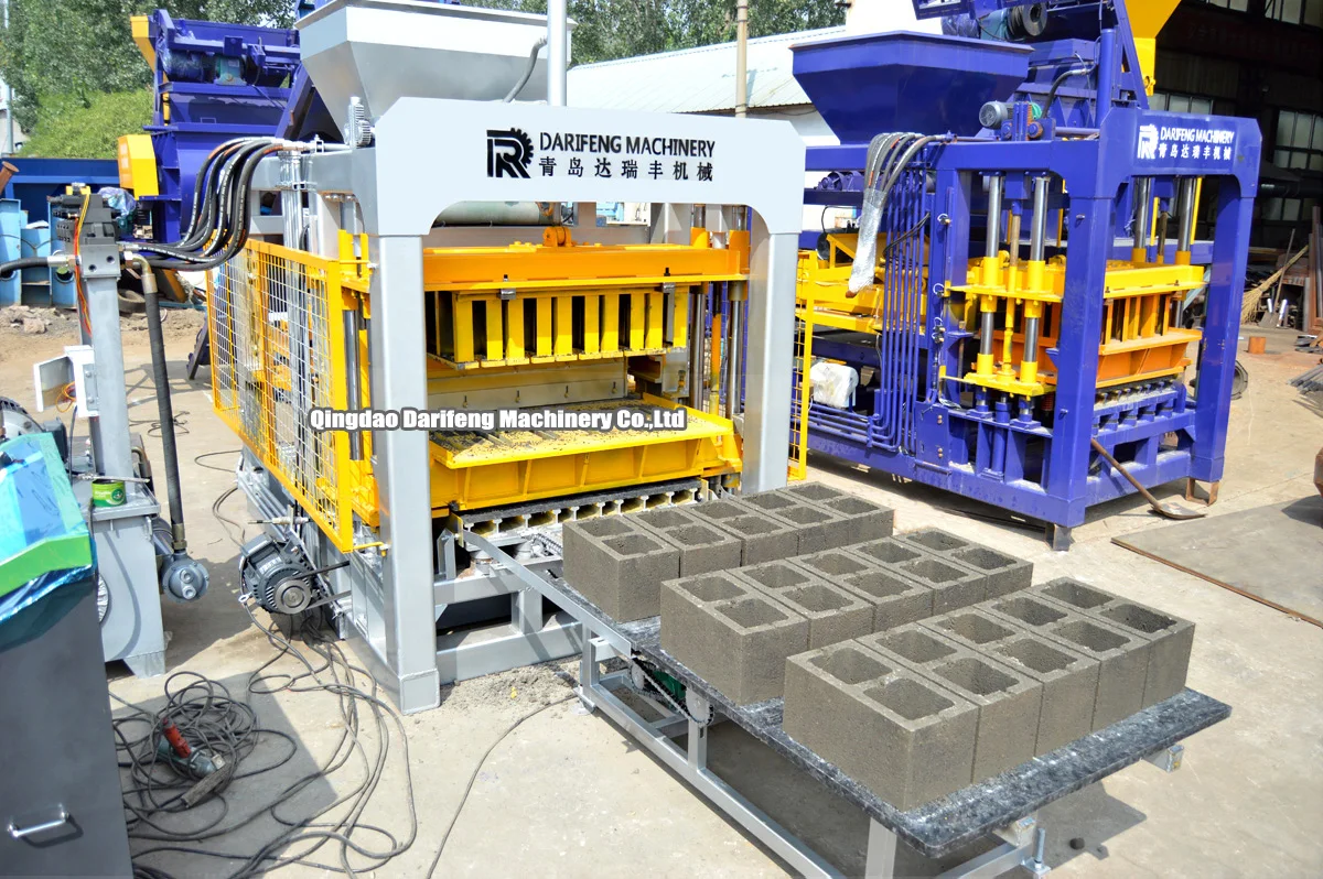 QT5-15 Full automatic concrete block interlocking solid fly ash brick factory garden brick making machinery