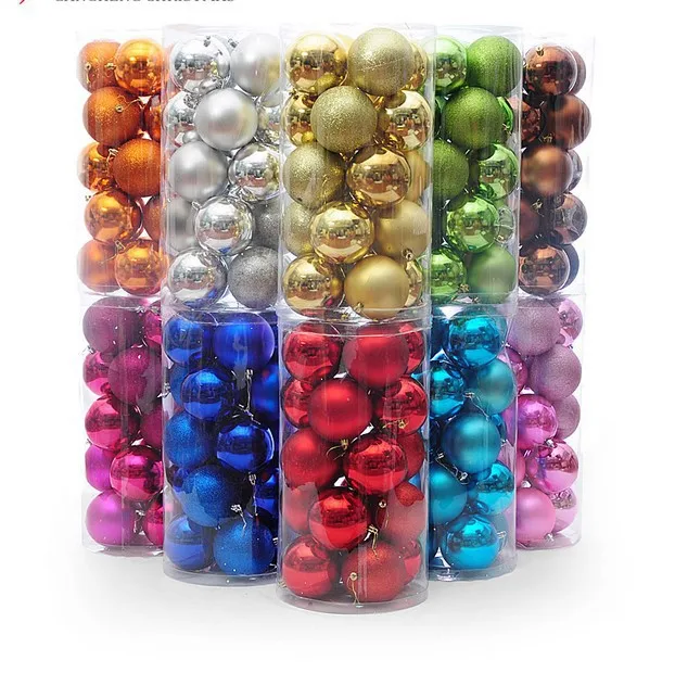 Christmas Decoration 24 Colored Ball Box Pink Ball Ceiling Light Ball Holiday Supplies