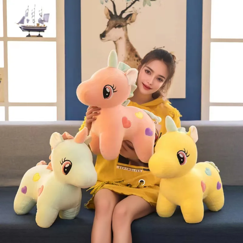 Cute Kawaii Soft 18cm Sitting multi color Unicorn Stuffed Animals Kid Toys Custom100% organic cotton Unicorn Plush Toy