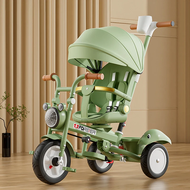 4 in 1 latest metal design 4 to 6 years rickshaw foldable new folding cheap mini kids tricycle