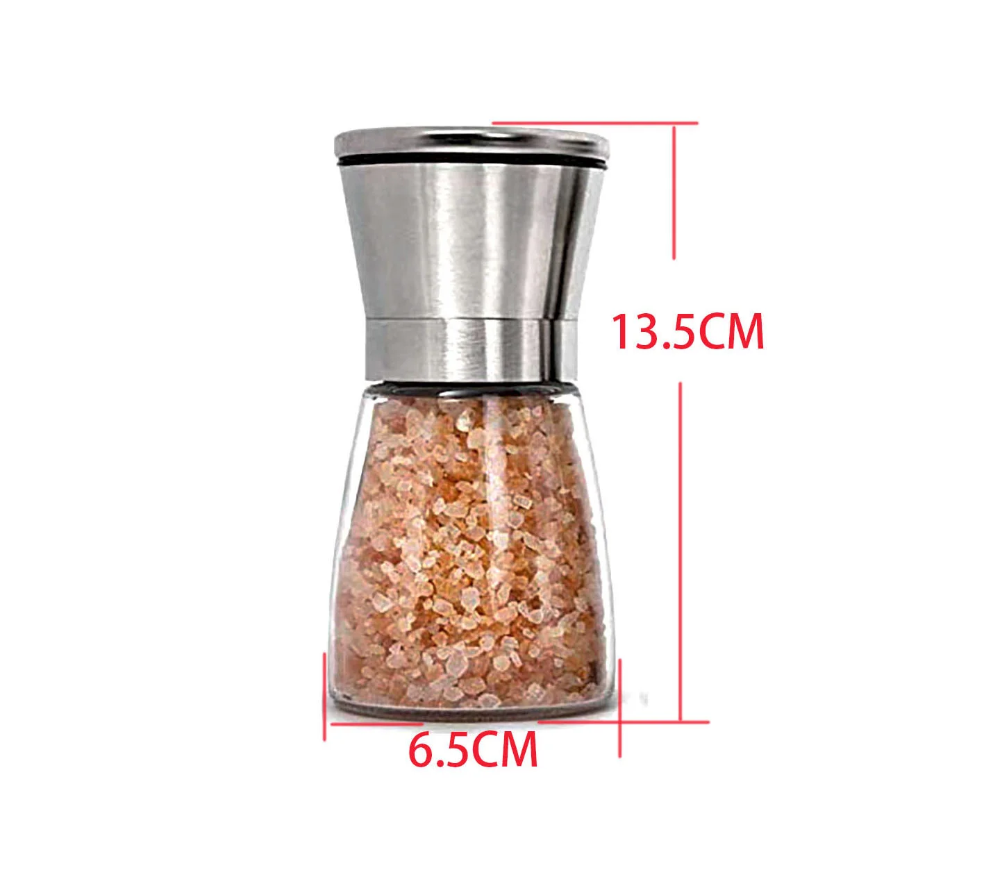 High Quality Glass Manual Spice grinder salt and peppper mill