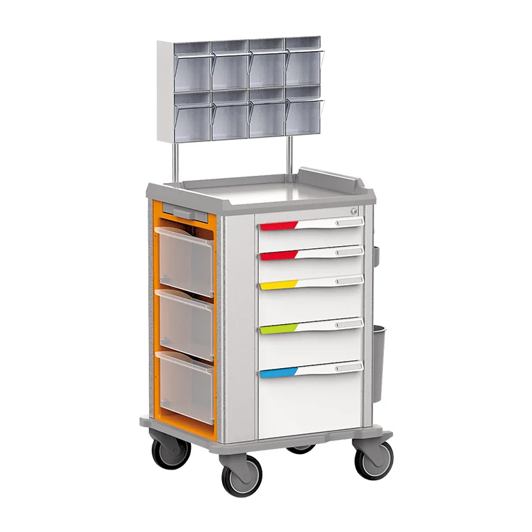 Factory Direct Selling ABS Anesthesia Trolley Cart Medical Emergency Cart Instrument Medicine Trolley
