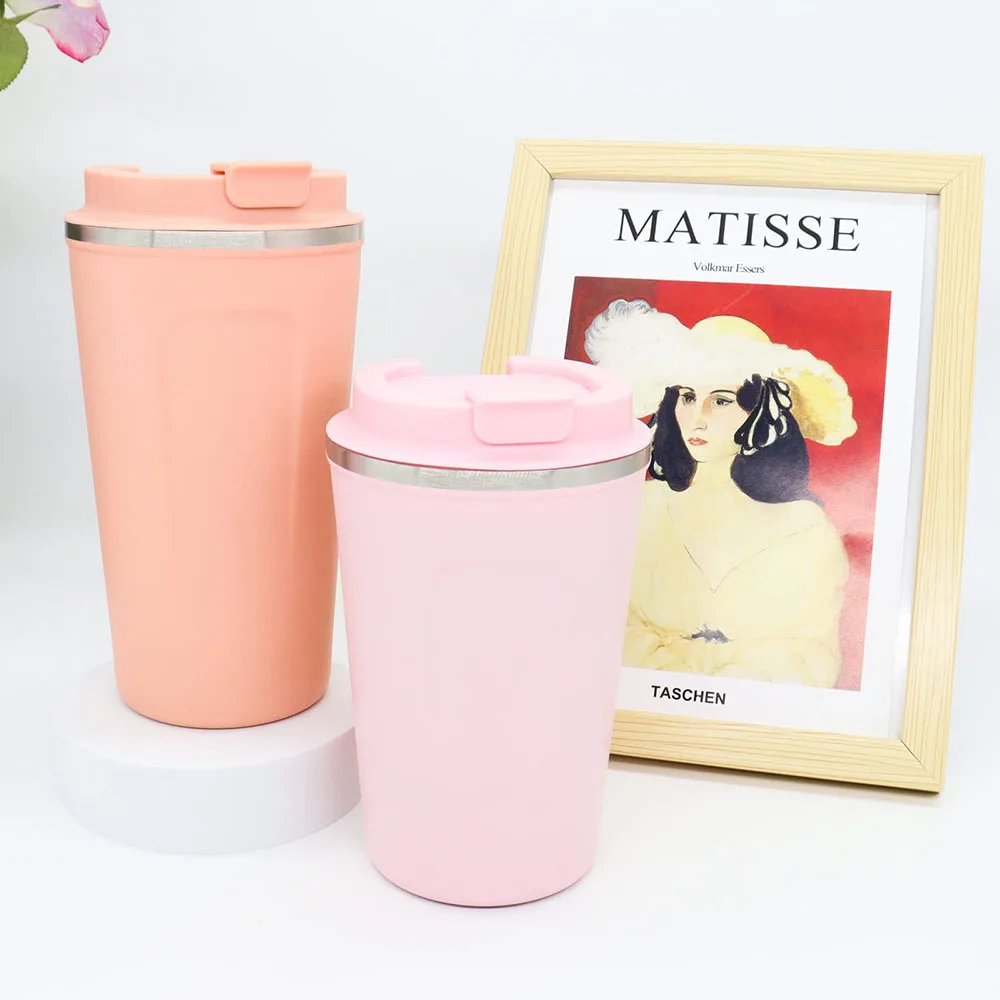 Custom Logo Sublimation Leak-Proof Travel Water Cup Handle Reusable Stainless Steel Coffee Mug For Drinkware