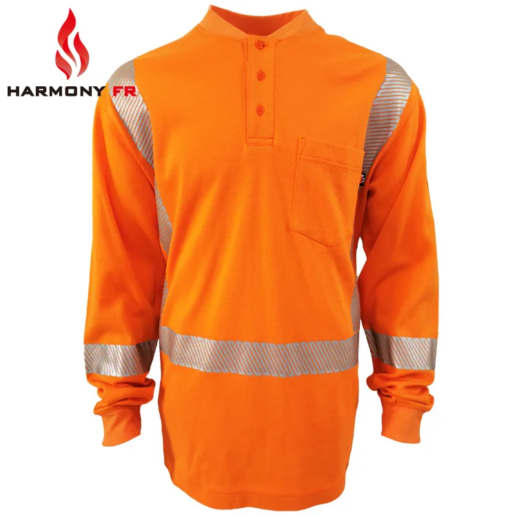 Custom Cotton Henley FR Fire Retardant Antistatic Shirt