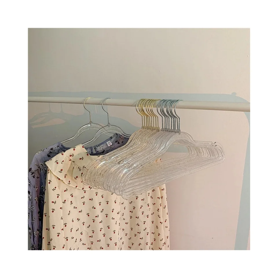 Wholesale Free Custom LOGO Low Price Acrylic Sweater Hanger Slim Space Saving Acrylic Hanger