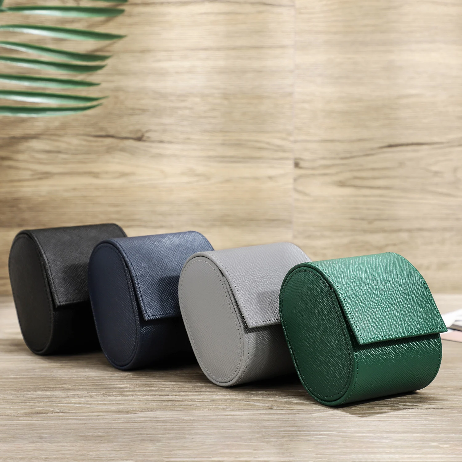 Custom Logo 1 2 3 4 5 6 8 Slots Luxury Watch Roll Box Saffiano Leather Watch Travel Case Display Organizer Packaging Storage Box