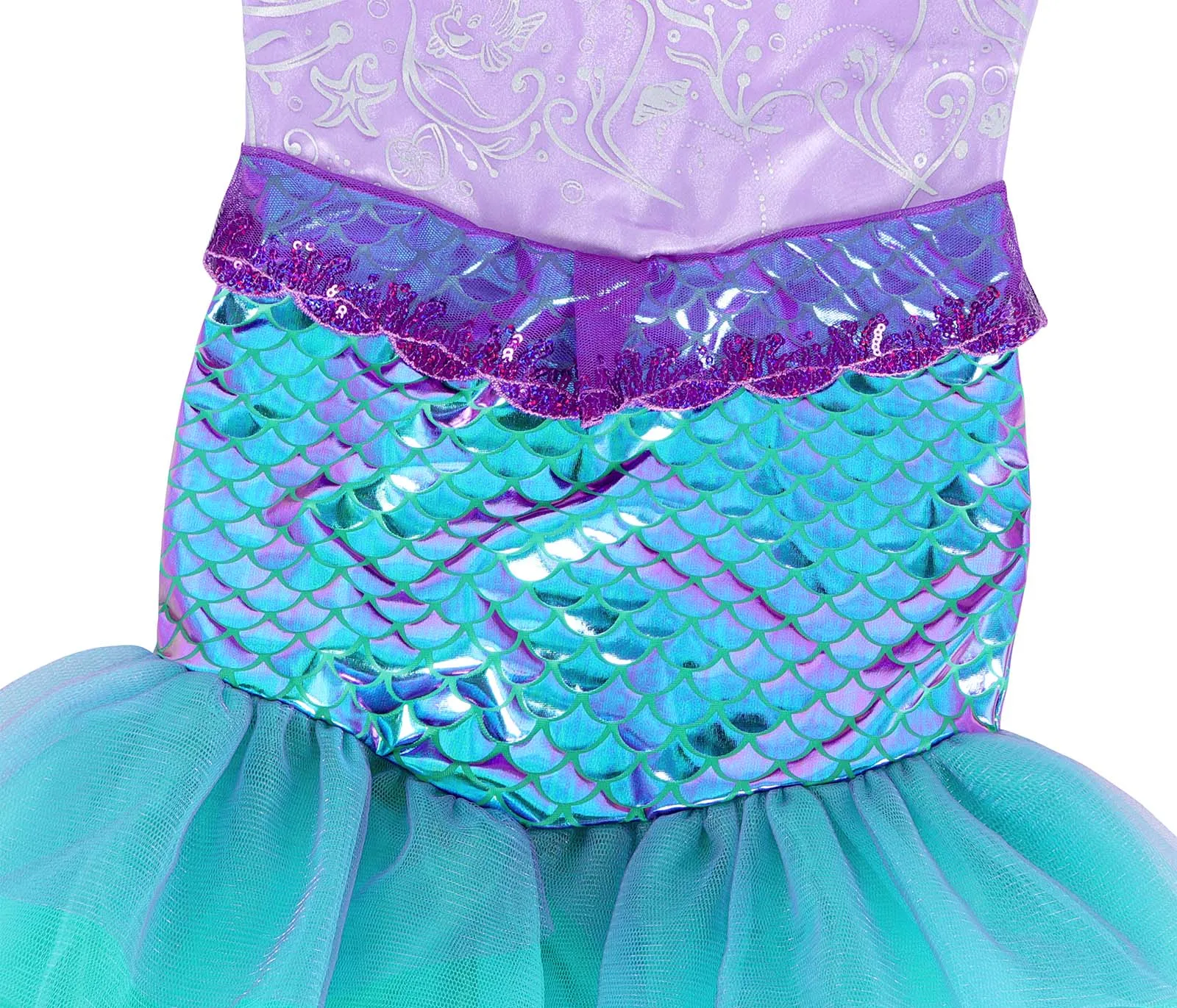 Halloween Cosplay Beautiful Fish Suit Birthday Party Little Girl Princess Mermaid Costume With Wand And Necklace