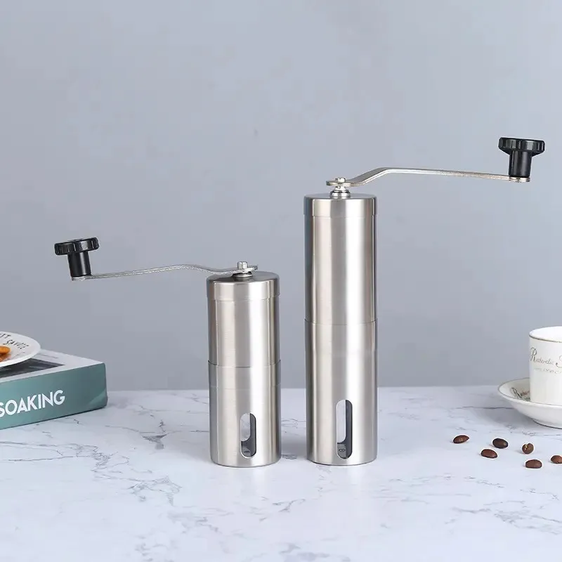 Novelties 2024 small manual stainless steel coffee grinder with mini conical burr for spice bean hand brew coffee maker