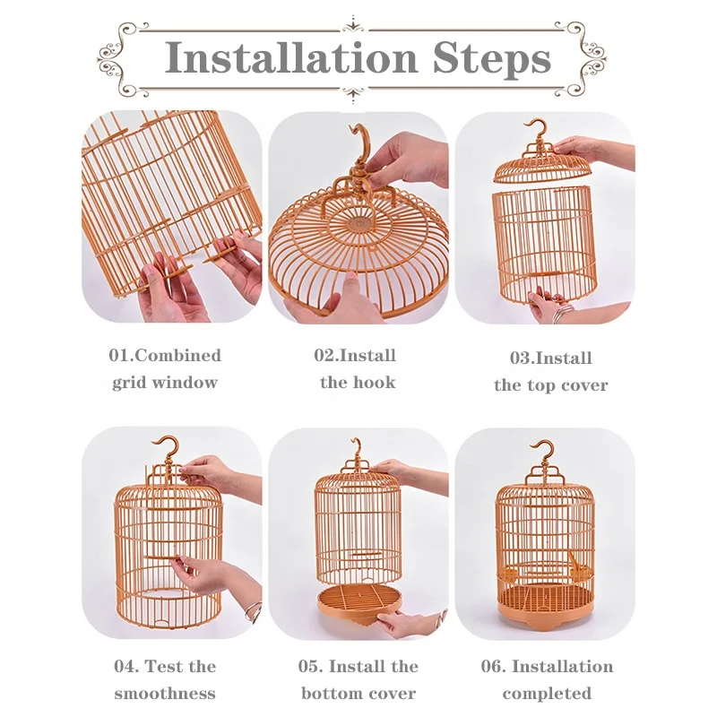 cachorro OEM buy cheapest Diameter 25cm folding canary big small wholesale breeding pet fancy bamboo decorating bird cages