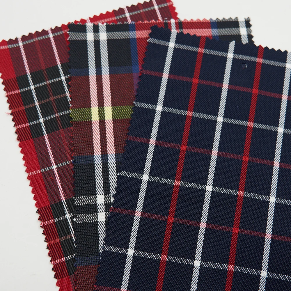High quality 65%cotton 35%polyester plaid fabric 285gm school uniform material casual wear fabrics