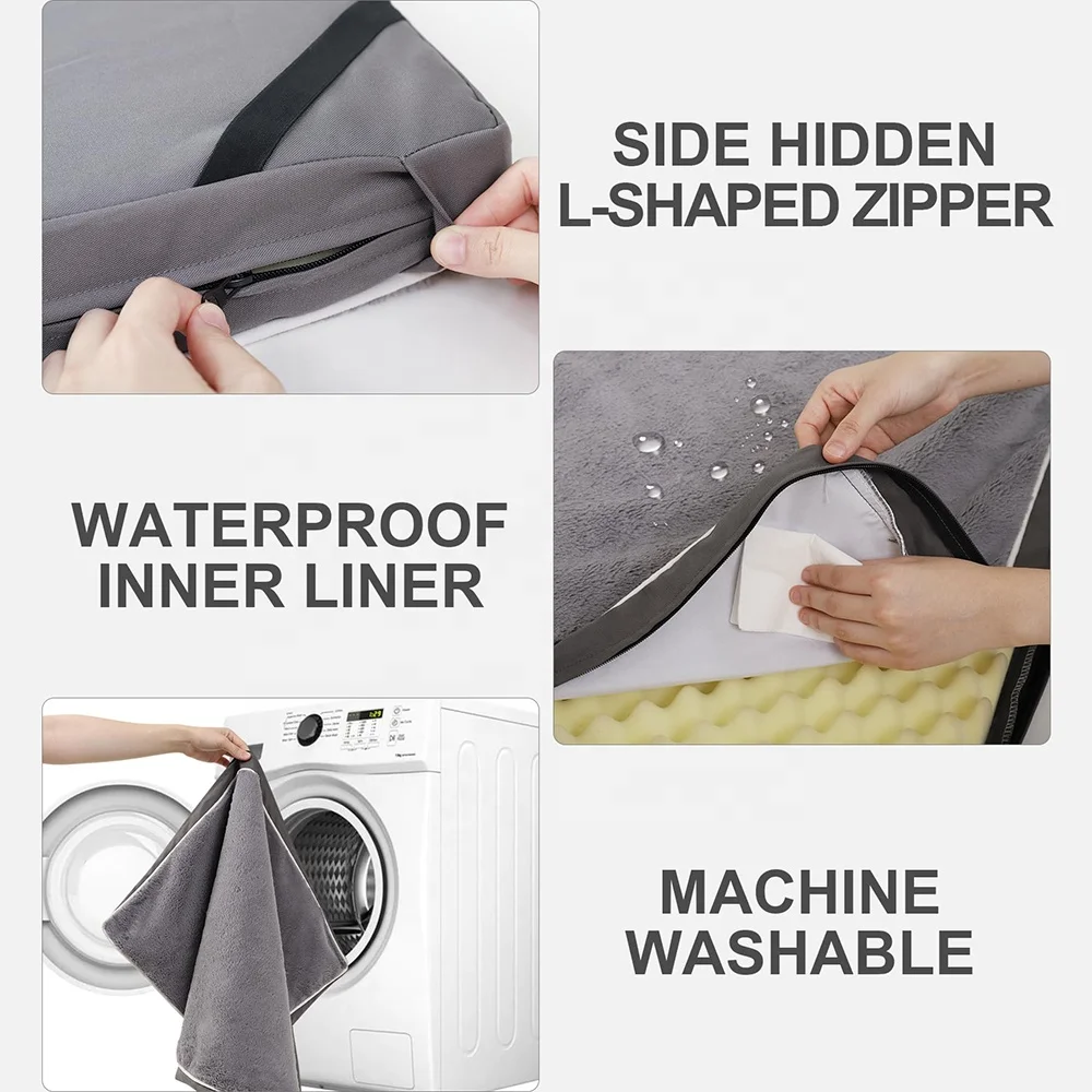 Dog Crate Mattress Reversible Cool and Warm Orthopedic Kennel Cushion Summer Washable Plush Warm Dog Bed