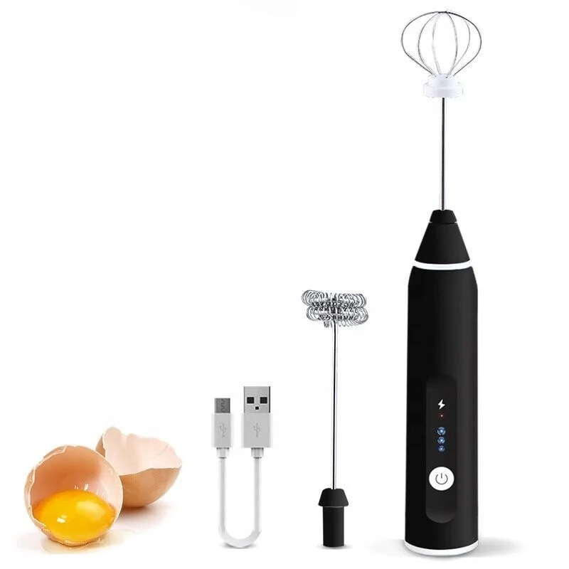 Household USB Rechargeable Automatic Electric Breaking Egg Blender Eggbeater Whisk Egg Beater Hand Held Whisk Mixer