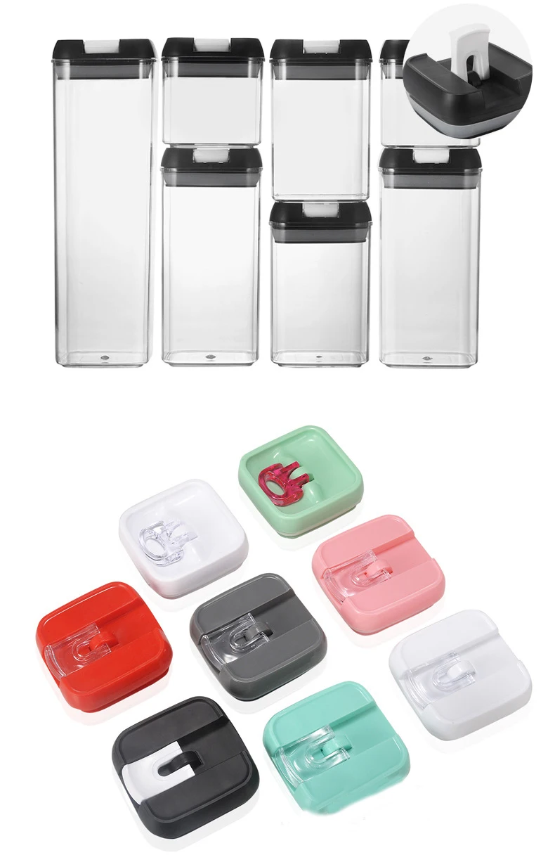 0.5L 0.8L 1.2L 1.9L plastic square easy button food milk powder cans sealed cans grains cans