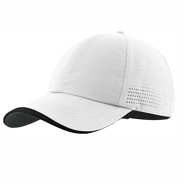 Custom 6 Panel High Quality Quick Dry Breathable Laser Holes Perforated Cap with mesh Cap