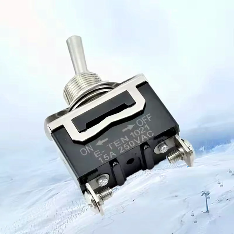 China On Off Switch Metal Rocker Power Toggle Switch E-TEN 1021 15A 250VAC CE Screw Feet 2 Pin Switches