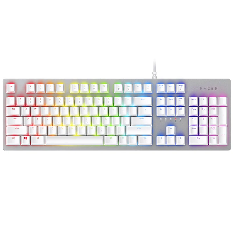 Оригинальная Проводная Механическая клавиатура Razer Huntsman 104 клавиш RGB подсветка трехцветный оптический