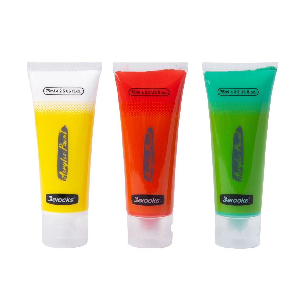 Wholesales non-toxic cheap-acrylic-paint Professional acrylic paints and canvas with painting sample for students