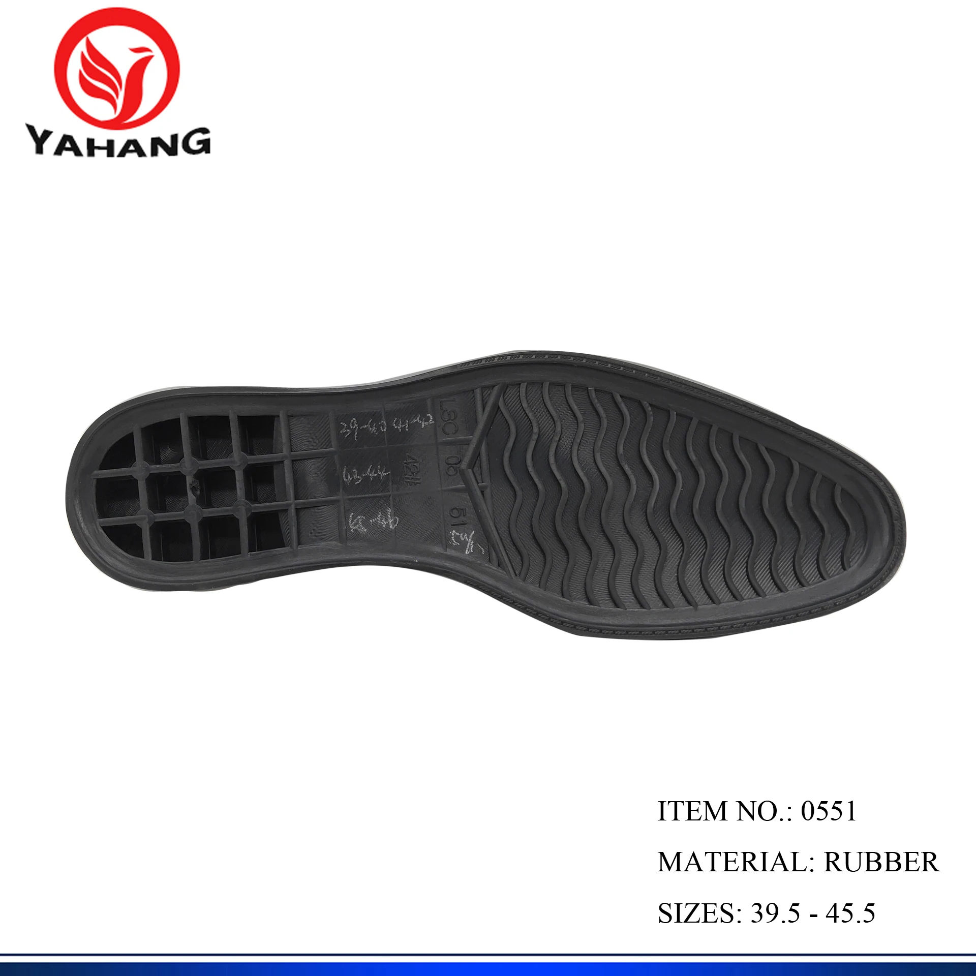 Fashion Style Boot Sole Design Factory Made Rubber Shoe Outsole for Formal Shoe