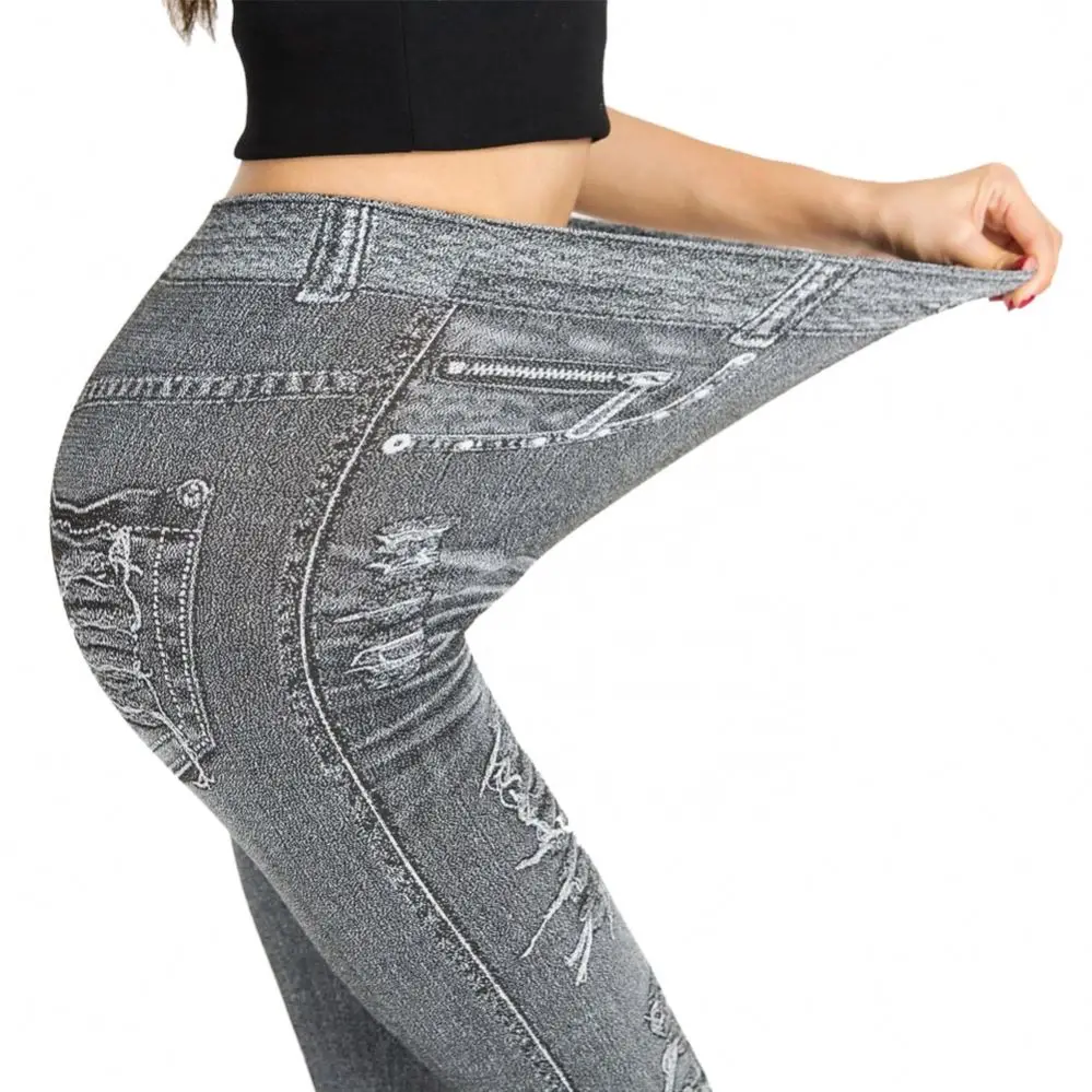 WJ070 Women Stretch Casual Straight-breasted Jeans butt lift jeans pants jeans leggings