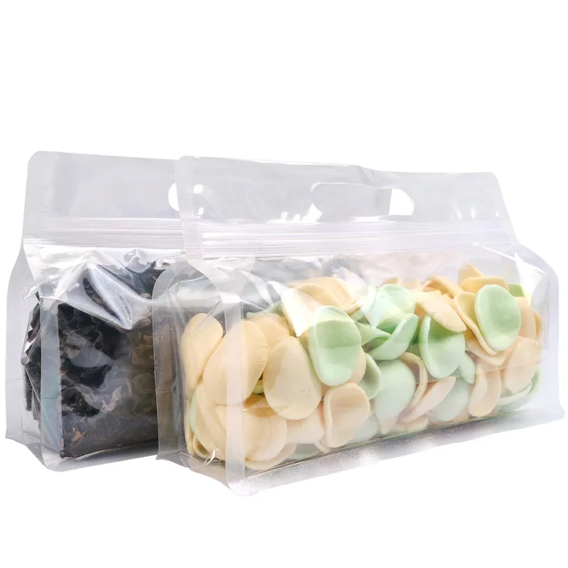 Transparent eight-side sealing plastic bag Handmade vermicelle noodles food ziplock bag mushroom dried fruit ziplock bag