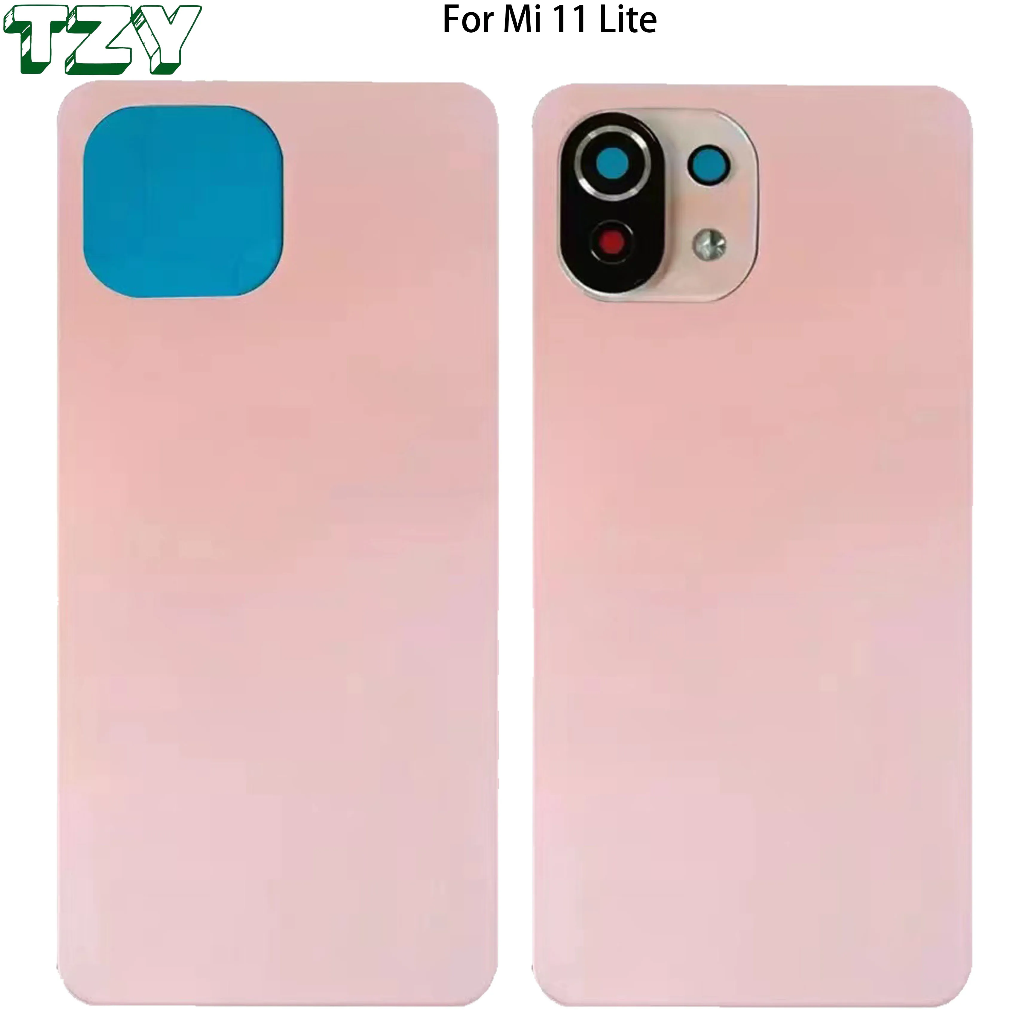 Phone Back Battery Cover For Xiaomi Mi 11 Lite  Rear Case Housing Glass Replacement Parts