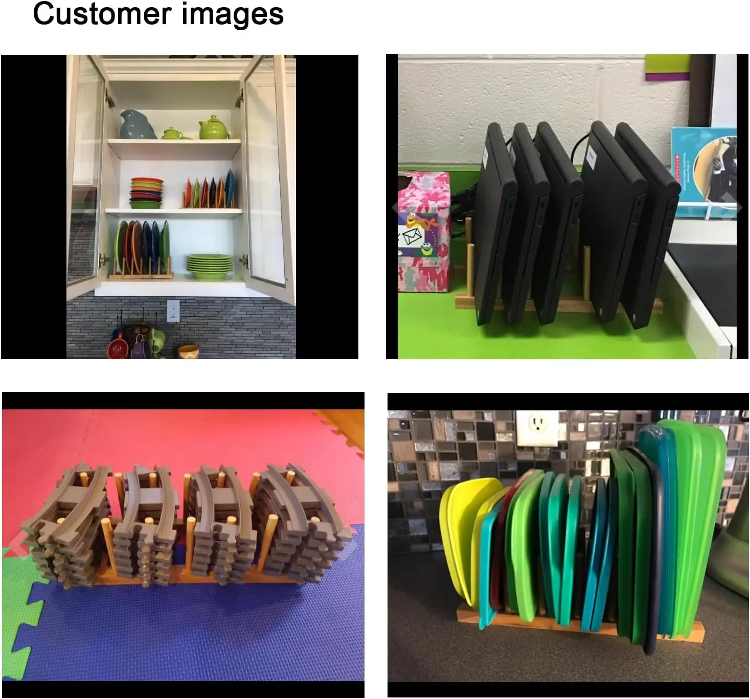 Bamboo Wooden Plate Racks Dish Stand Holder Kitchen Storage Cabinet Organizer for Dish/Plate/Bowl/Cup/Pot Lid/Cutting Board