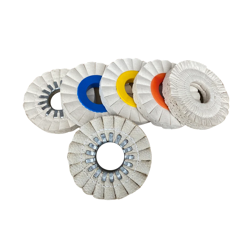 White cotton cloth buffing wheel of polishing machine with buffing wheel
