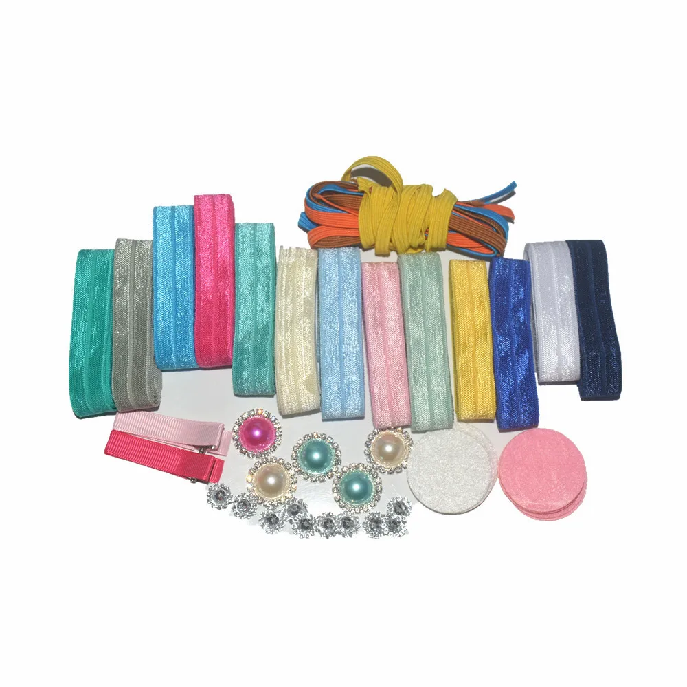 66 шт./компл. набор повязок на голову эластичный/бант/цветок/стразы аксессуары для волос для девочек «сделай сам»