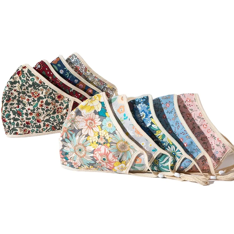 
Лидер продаж, низкий минимальный заказ, Высококачественная маска для лица с цветочным принтом, регулируемая петля для защиты ушей 