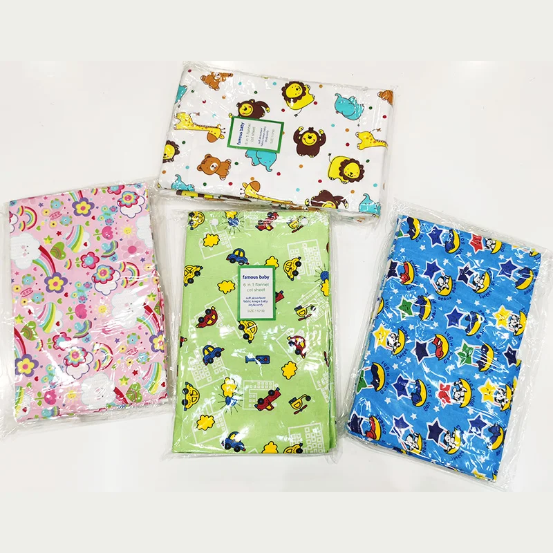 High quality customized Famous baby 6 pieces bedding set reactive printed baby bed sheet flannel bedding set crib cot sheet set