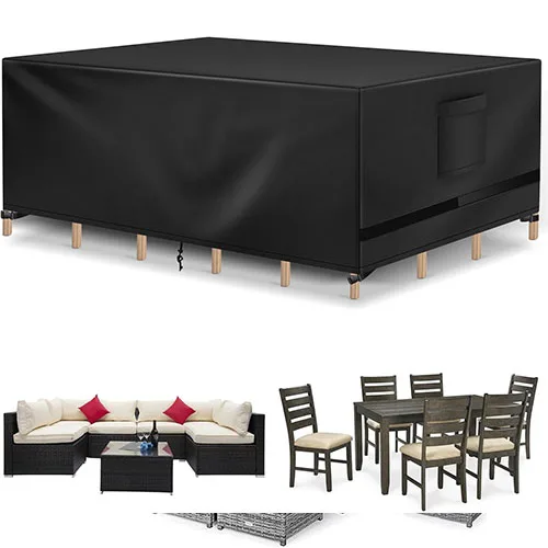 210D Oxford Waterproof Garden Furniture Cover for Outdoor Courtyard Table and Chair or Sofa Dust-Proof Protection