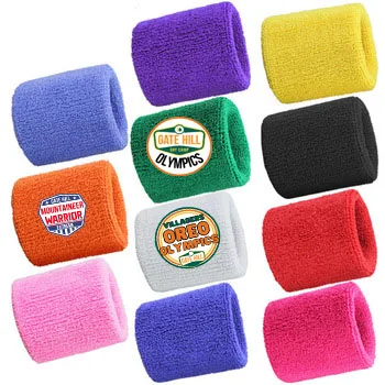 Colorful Logo Knit Sports Wristbands Wrist Sweatbands Wrist Sweat Band