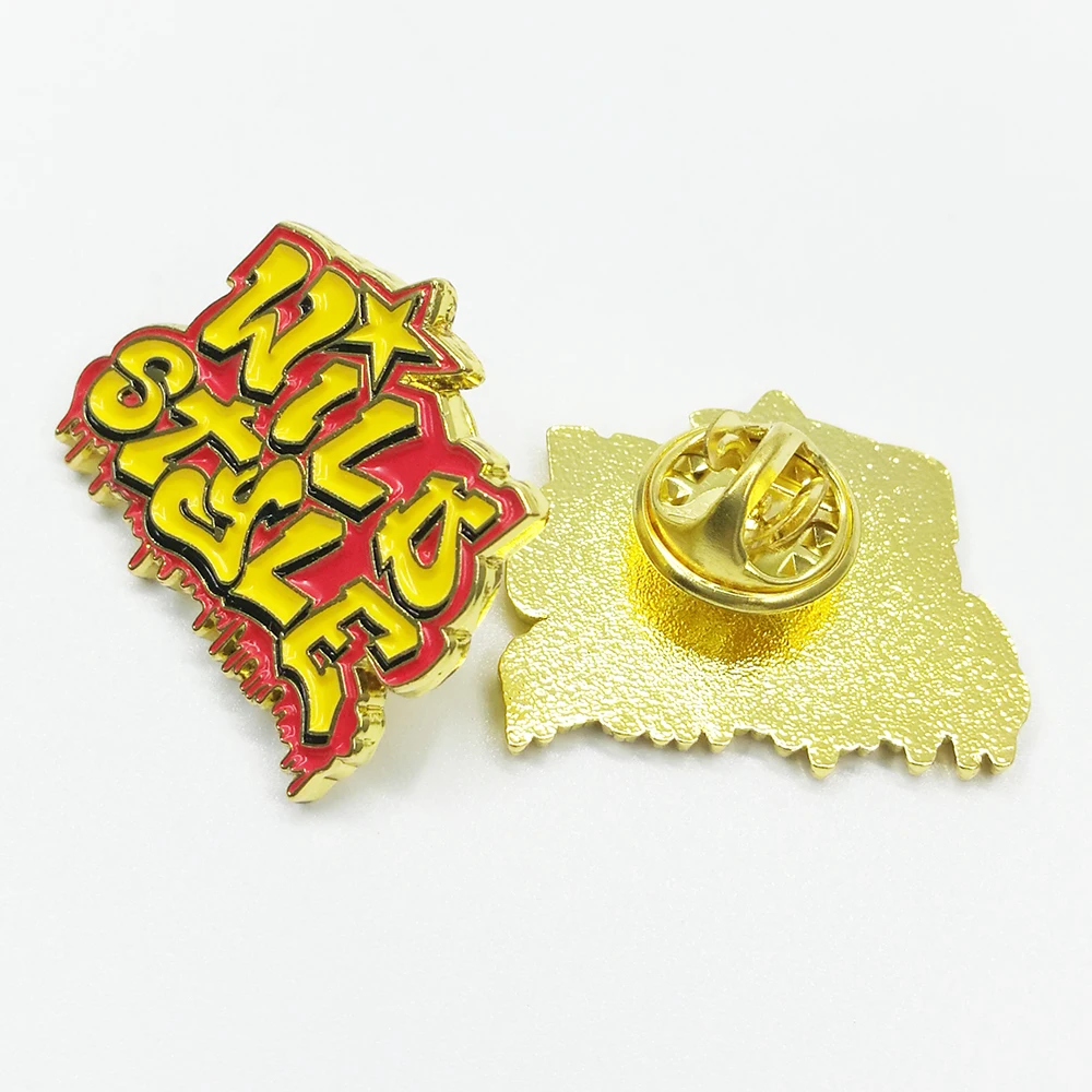 custom gold metal star pin