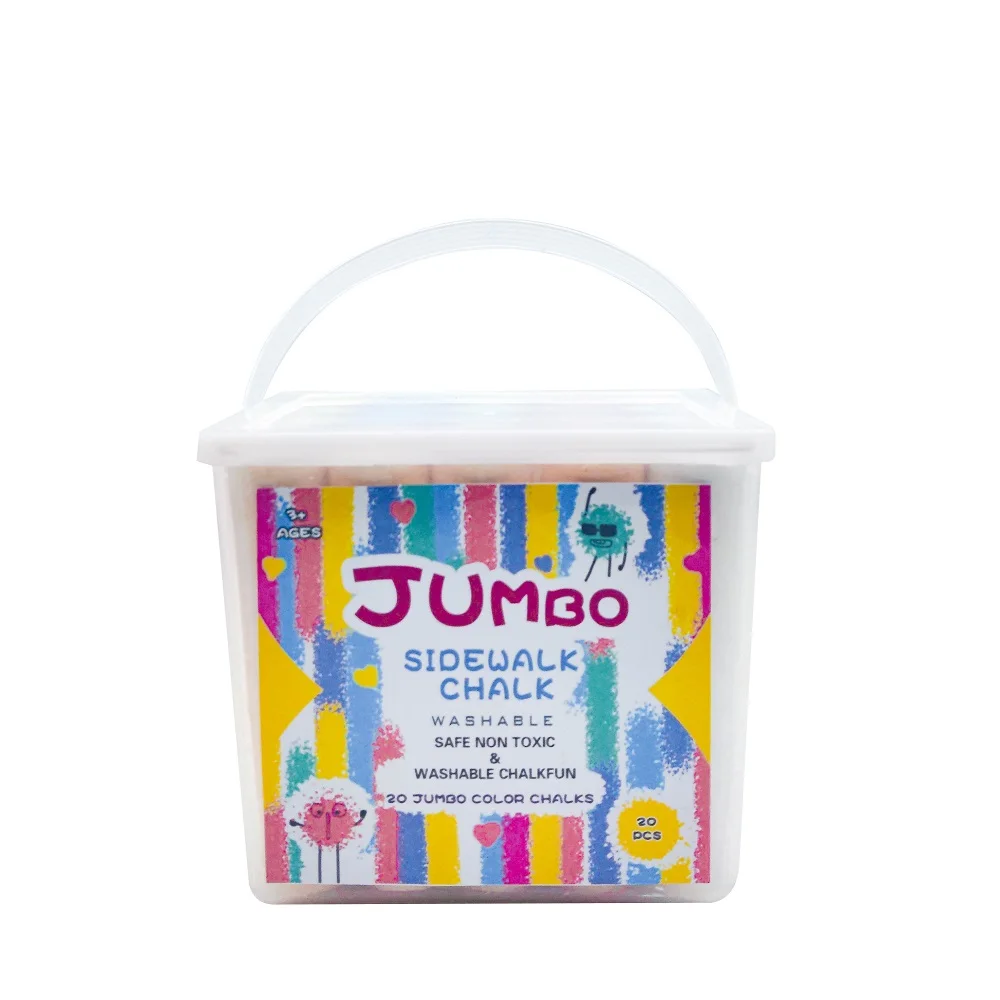 Hot Selling Washable Non Toxic 20pcs Sidewalk Chalk for 3+ Kids