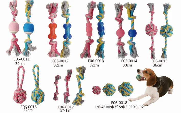 Durable Good Quality Indestructible Interactive Dog Ball Chew Toys Pull Rope Bone Dog Toy Set