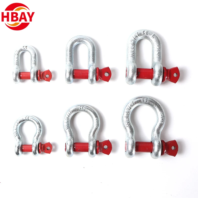 Customized Shackle Dee Shackles for Marine Carbon Steel Galvanized Marine Hardware Anyue
