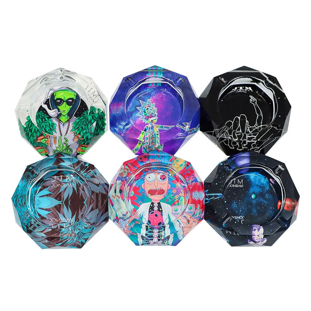 New Arrival Crystal Glass Ashtray Cigarette Smoking Ashtray Custom Design Cigar Ash Tray Home Office Desktop Ashtray