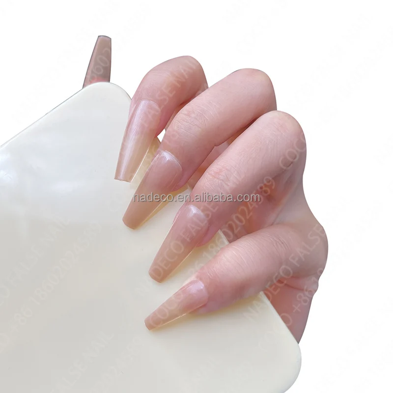 NADECO False nail system Full coverage capsule gel x colored Fake nail tips suppliers gel x beach nails