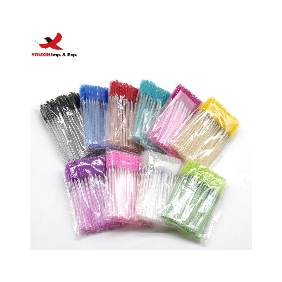 50Pcs disposable Crystal Micro Eye Lash Brush Applicator Extension Spoolie Cleaning lip brush crystal Eyelash micro brush swab