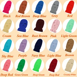 Высококачественная Лыжная маска с логотипом на заказ 3 отверстиями зимняя теплая неоновая Балаклава лыжная