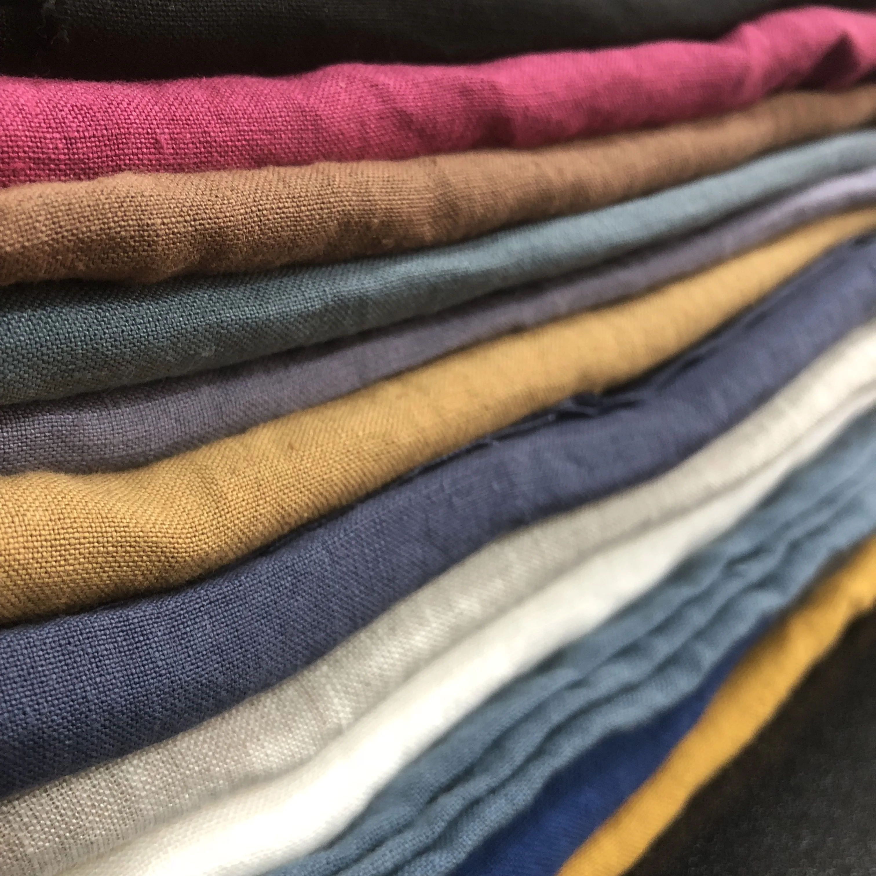 Stone washed hemp fabrics