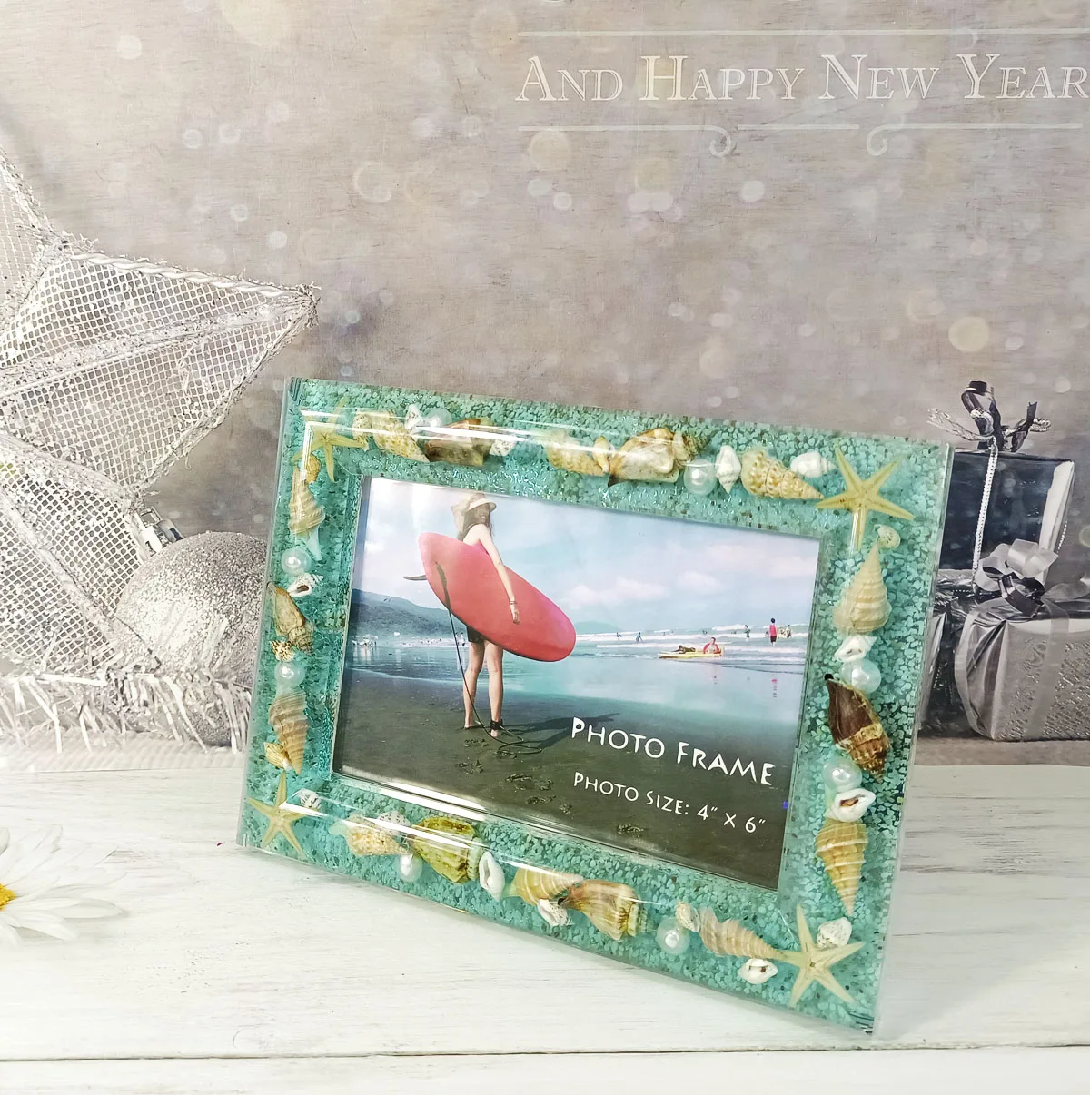 4x6 Acrylic Picture Frame Blue Ocean Breeze Seashells Office Home Decoration 6x4 4x6 Photo Frame