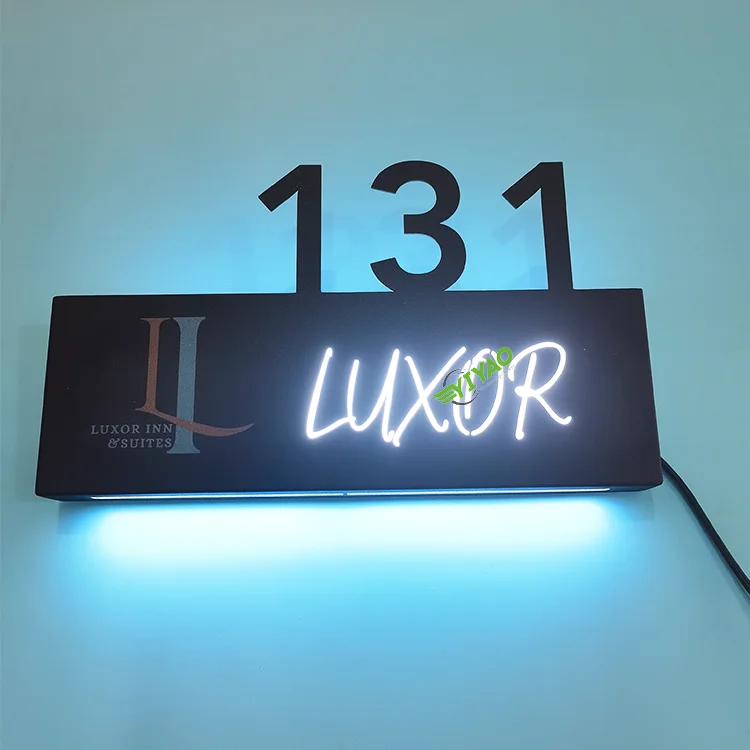 YIYAO из нержавеющей стали светодиодная светящаяся табличка с номером двери отеля