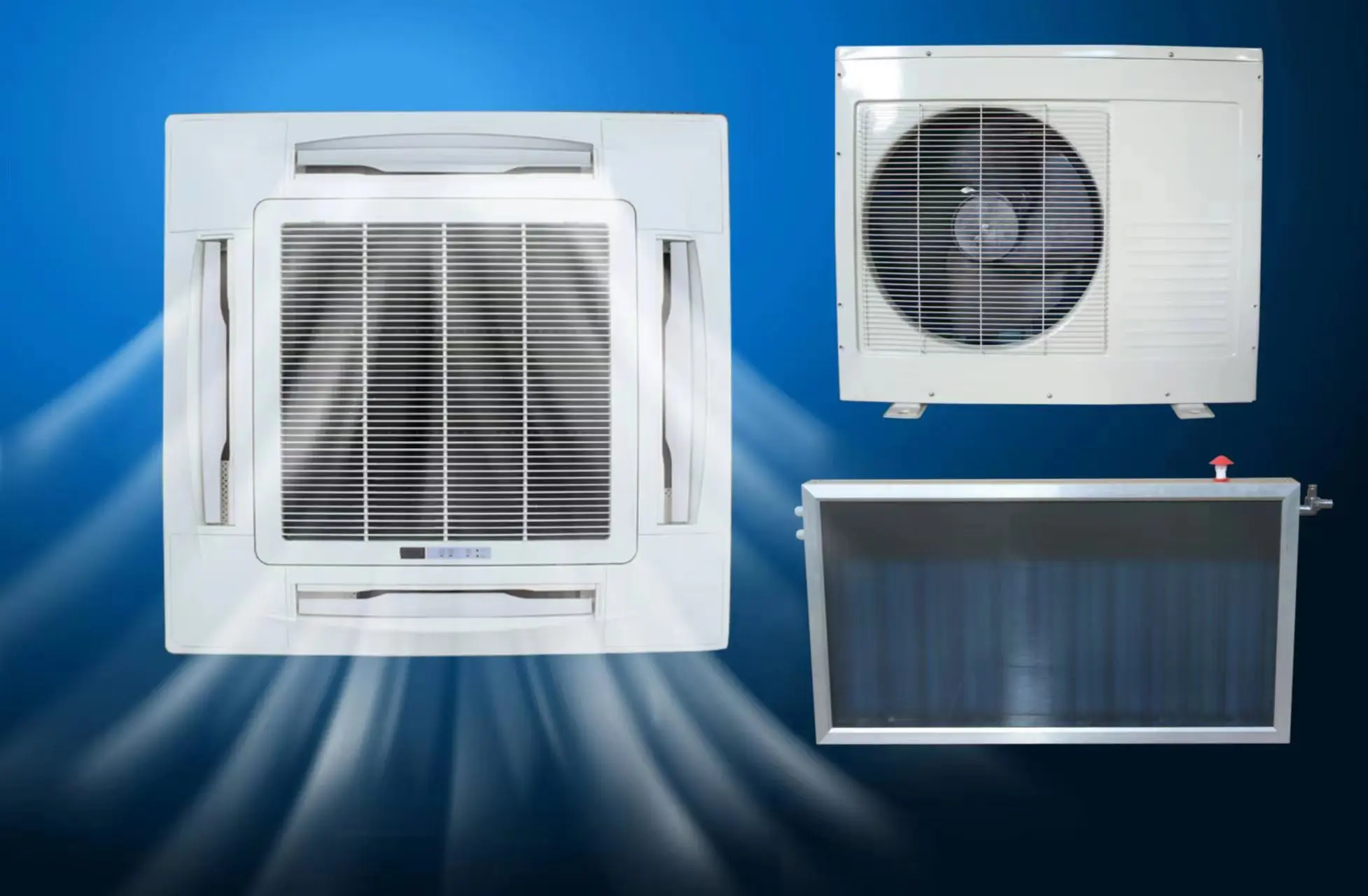 18000Btu ~ 60000Btu Commercial Home Solar Aircon Energy Saving Hybrid Powered Aire Acondicionado Solar Air Conditioner Cassette
