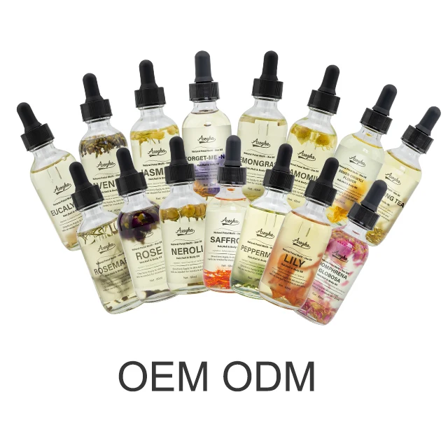 Self-Manufacturer Best Logo Custom Rose Massage Skincare Aroma Essential Oil With Dry Flowers For Shoulder Neck Pain Relief