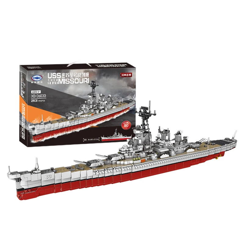 Xingbao Military Blocks Classic Ship 06030 USS Missouri Battleship 2631pcs Building Blocks Bricks for Children Toys Gifts